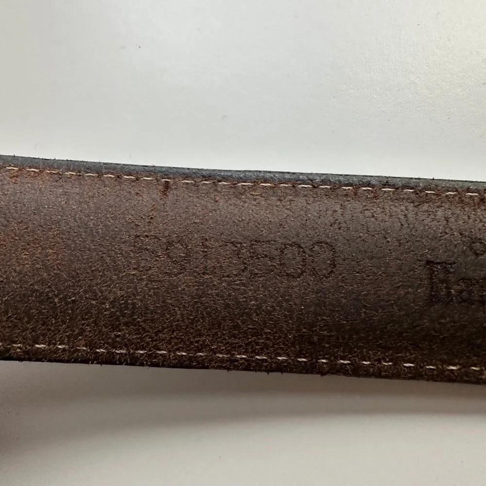 Vtg 1998 Tory Leather Western Ranger Belt Brown Oil Tanned Harness USA Made 44
